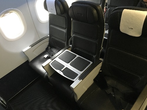 Club Europe seats with the console table on BA