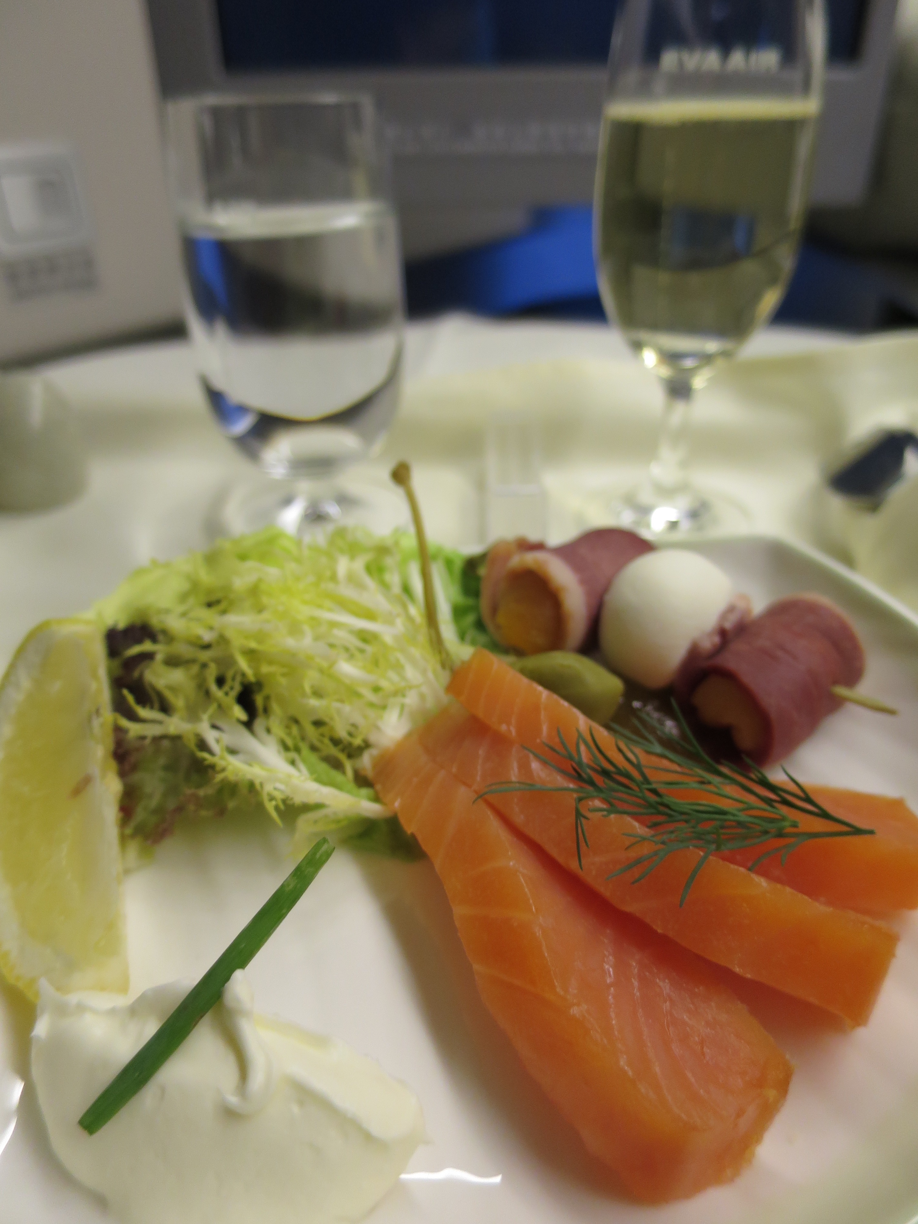 Smoked salmon appetizer.