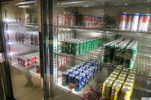 Korean Air Lounge LAX soft drink selection