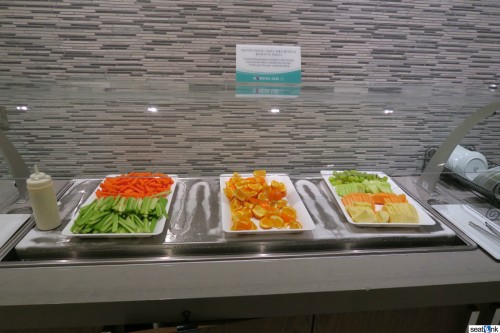 Korean Air Lounge LAX fruits and veggies