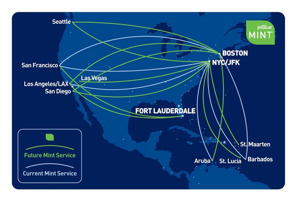 JetBlue Mint Expansion Map