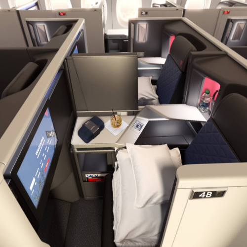 A rendering of tow middle section seats