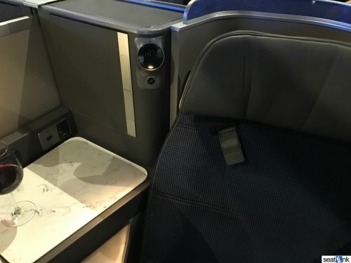 View of the inside console, reading light, and storage area