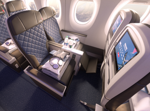 The footrests are a nice touch for catching some sleep, a staple of premium economy seats