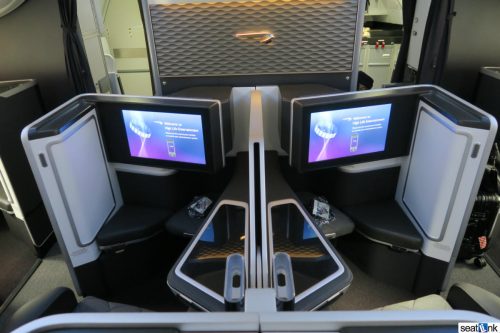 Forward view of seats 1E and 1F on British Airways 787-9