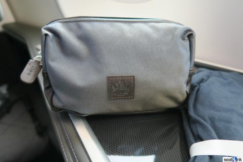 The usual British Airways first class amenity kit