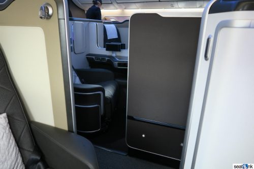 Looking back to 1F from 1K in British Airways 787 first class