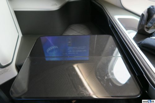The traytable folded out
