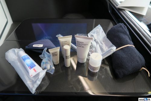Refinery products from the amenity kit in first class (BA business gets Elemis products)