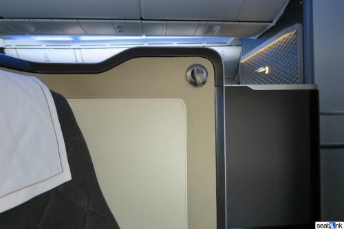 Reading light – note the wall extending forward for more privacy