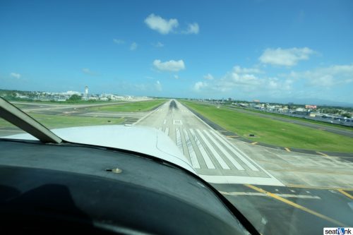 About to touch down in SJU