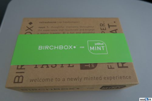 The JetBlue Mint amenity kit, from Birchbox