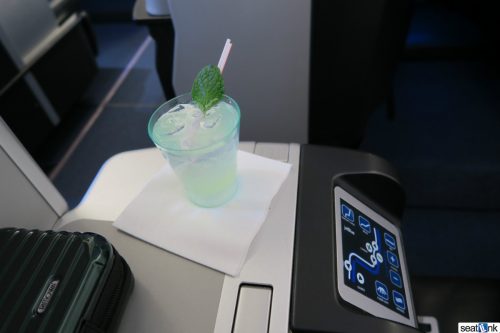 The official JetBlue “Mint” cocktail PDB, which was actually quite refreshing…and minty!