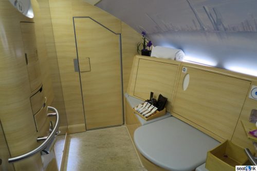 The huge Emirates first class bathroom