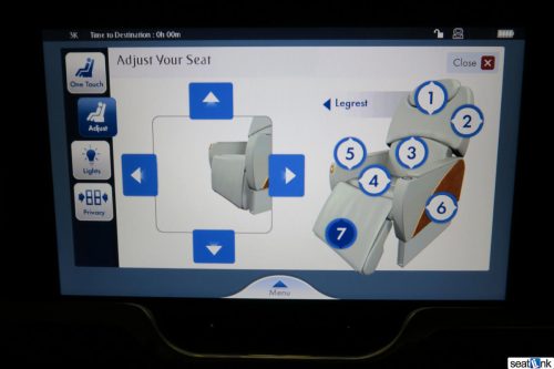 Emirates first class seat controls – pretty much anything you can imagine!