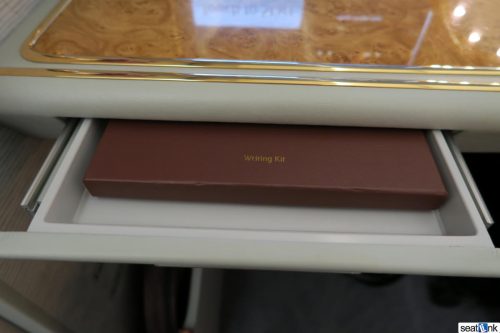 Each seat comes with a writing kit