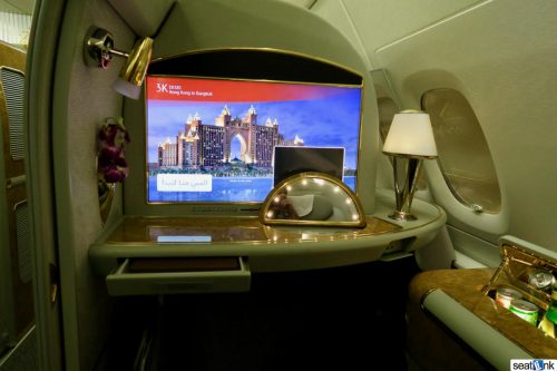 The Emirates first class 24″ video screen
