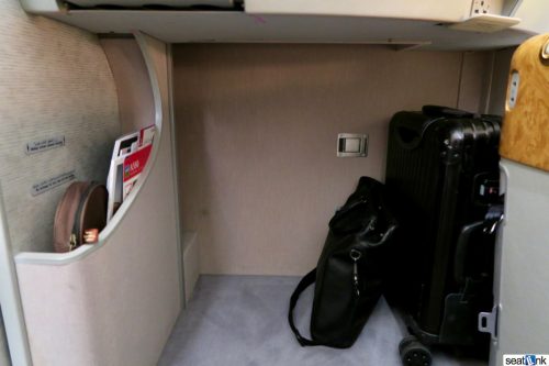 Generous luggage storage space (no overhead bins)