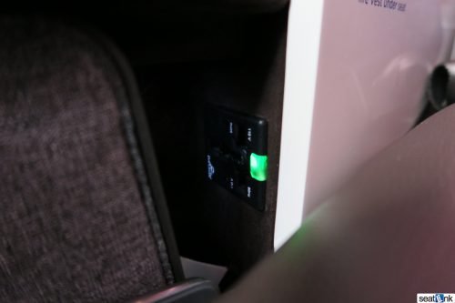 Power port tucked out of the way