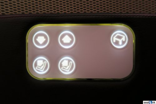 The rather limited seat controls for Virgin’s 787 Upper Class