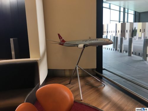A model of Virgin’s 787-9 in the Upper Class Wing at LHR