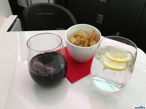 Post-departure wine and crisps