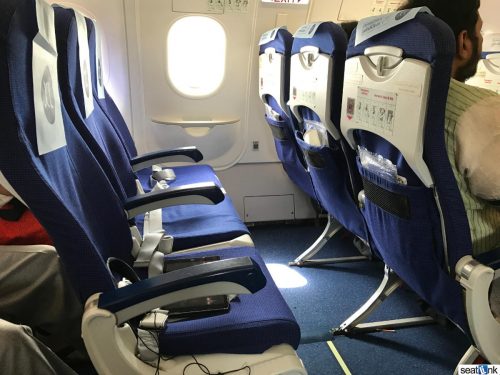 Seats 13A, B, and C on IndiGo A320