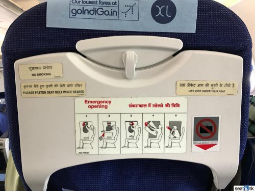IndiGo A320 seatback row 13