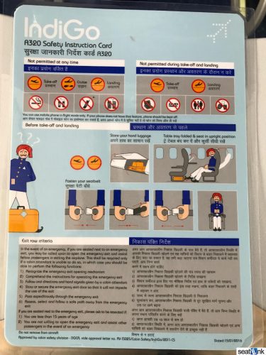 IndiGo A320 safety card