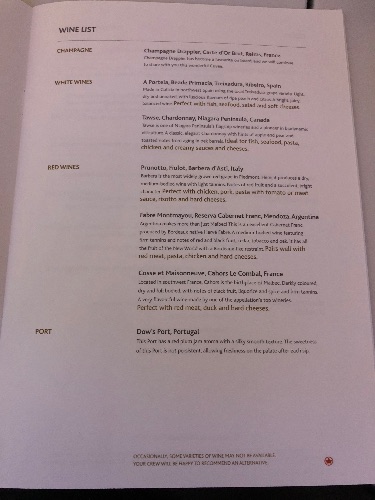 Wine list