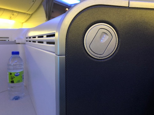 Reading light on the seat shell