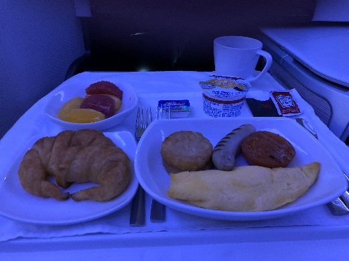 Breakfast before landing