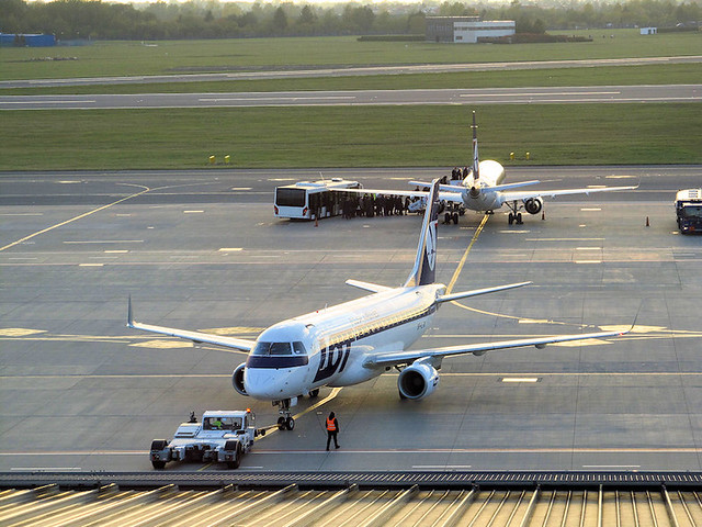 LOT Polish Airlines Embraer 175 aircraft