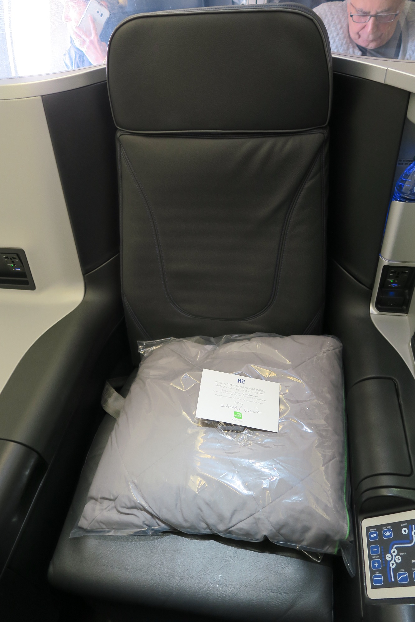 Traveler photo, seat 2F